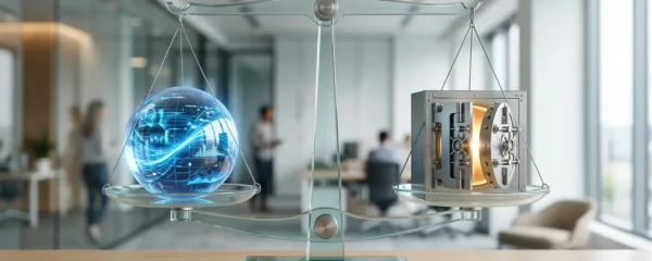 Équilibre entre protection des données et analyse web, représentant la conformité RGPD