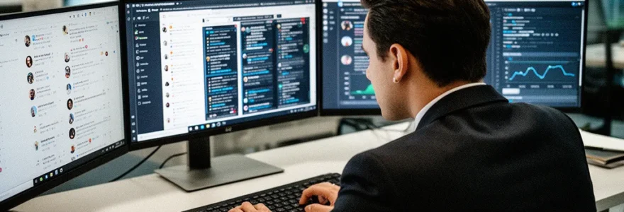 Gestion de crise sur les réseaux sociaux avec community manager analysant des données