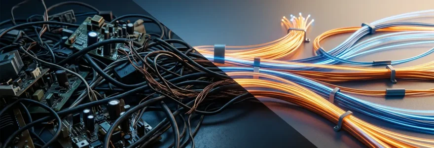 Comparaison visuelle entre architecture CMS Headless et traditionnelle dans un environnement numérique moderne