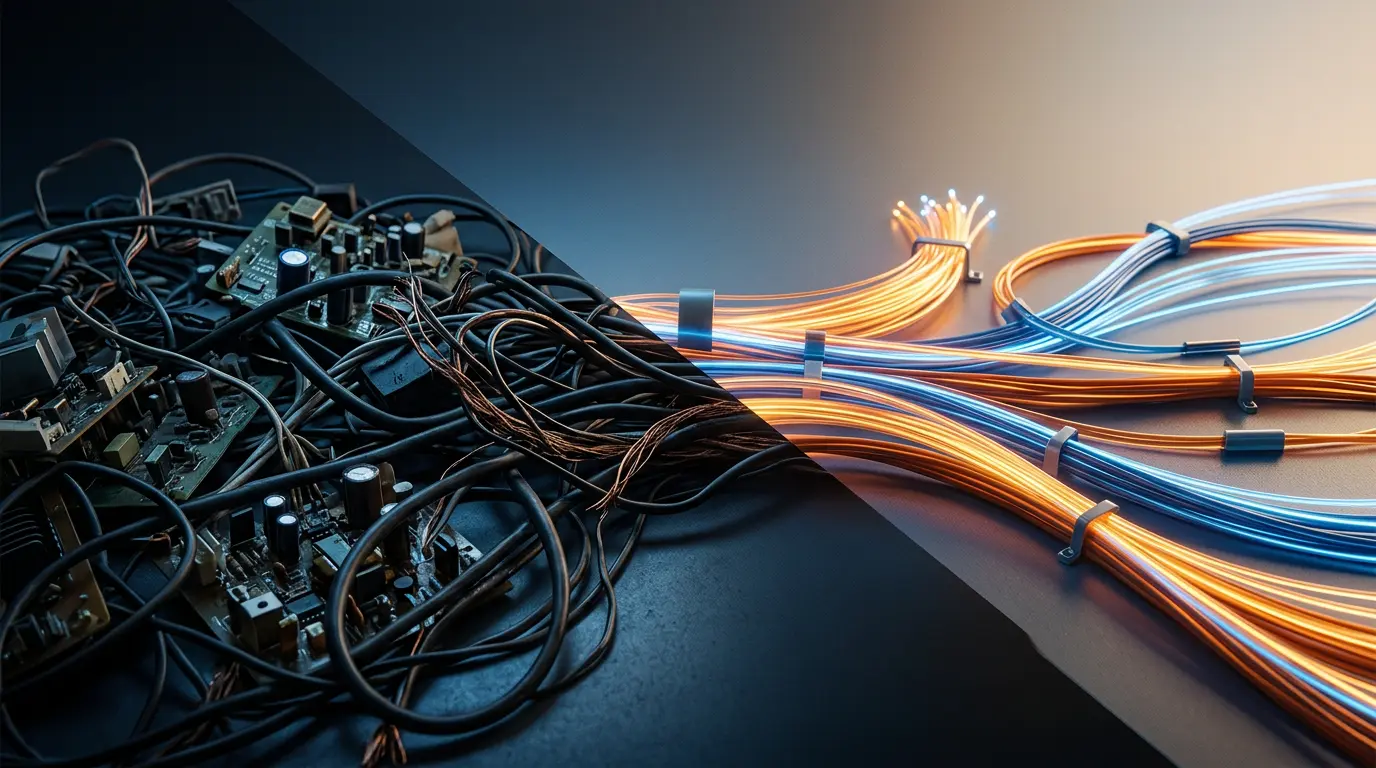 Comparaison visuelle entre architecture CMS Headless et traditionnelle dans un environnement numérique moderne