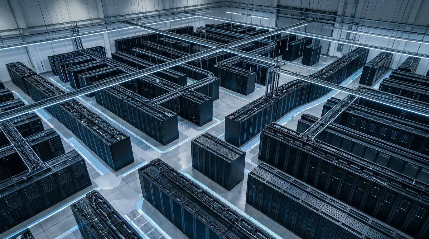 Architecture de silos sémantiques représentée par une structure hiérarchique complexe avec des connexions stratégiques