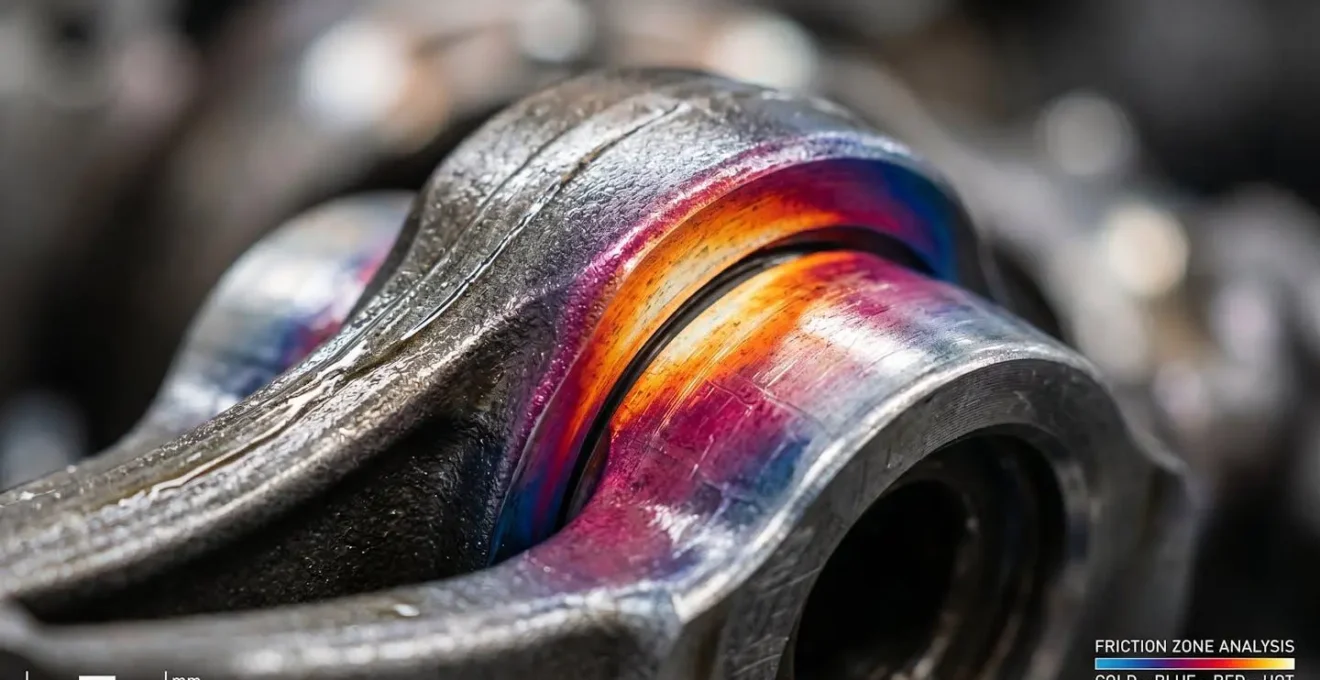 Vue macro d'un formulaire avec zones de chaleur indiquant les points de friction