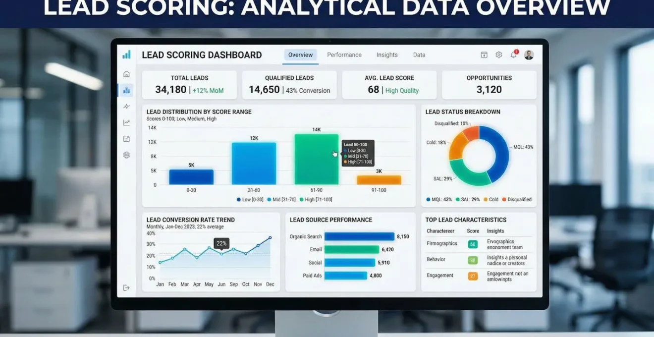 Vue macro de données analytiques pour le scoring de leads