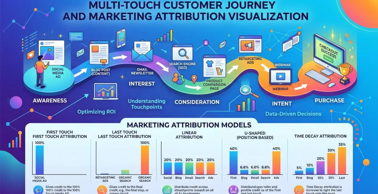 Visualisation du parcours client multi-touch et de l'attribution marketing
