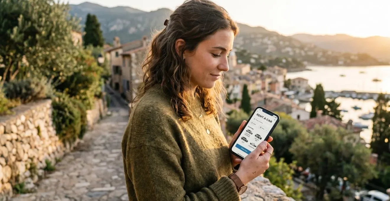 Une personne utilise une application mobile pour réserver une voiture entre particuliers